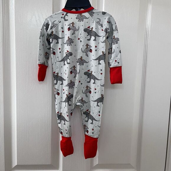 Sunshine Luckies Christmas Dinosaurs Gingerbead Men Bamboo Zippy 0-3 Months - Picture 9 of 12